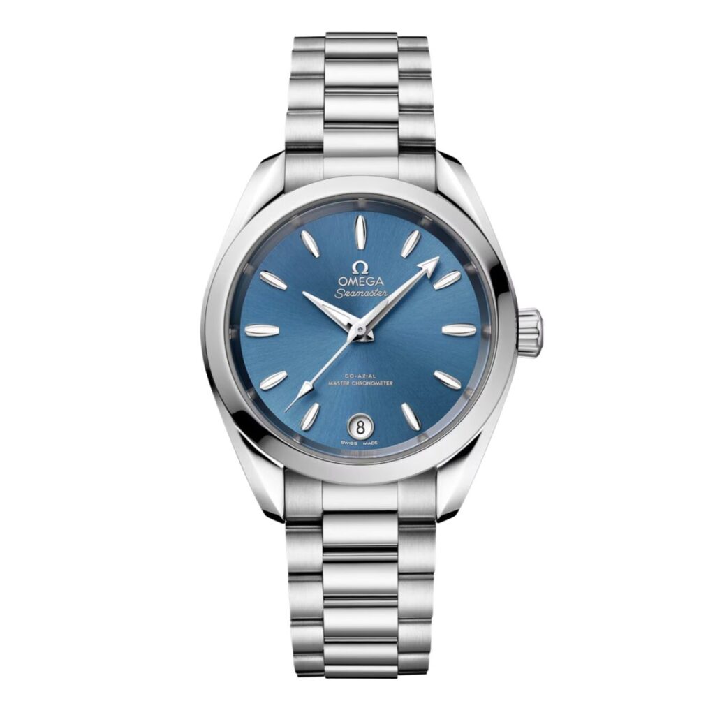 Omega blue dial watch.