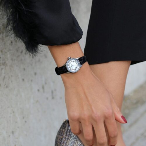 Thumbnail image with B.R.M. Chronographes watch on a woman's wrist.